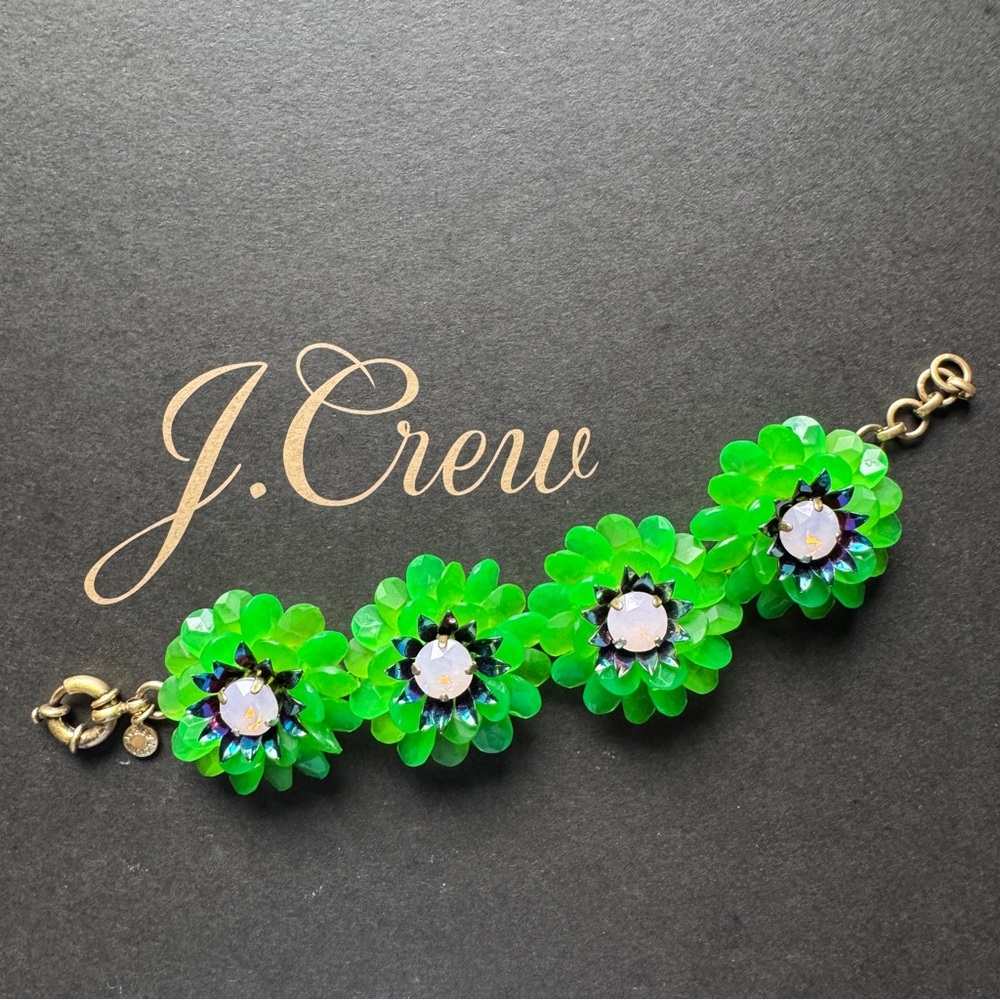 J. Crew Zinnia Crystal Flower Bracelet - Picture 2 of 5